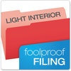 A Picture of product PFX-15313RED Pendaflex® Colored File Folders 1/3-Cut Tabs: Assorted, Legal Size, Red/Light Red, 100/Box