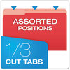 A Picture of product PFX-15313RED Pendaflex® Colored File Folders 1/3-Cut Tabs: Assorted, Legal Size, Red/Light Red, 100/Box