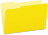 A Picture of product PFX-15313YEL Pendaflex® Colored File Folders 1/3-Cut Tabs: Assorted, Legal Size, Yellow/Light Yellow, 100/Box