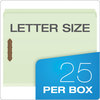 A Picture of product PFX-17180 Pendaflex® Heavy-Duty Pressboard Folders with Embossed Fasteners Straight Tabs, 2" Expansion, 2 Letter Size, Green, 25/Box