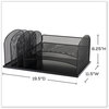 A Picture of product SAF-3254BU Safco® Onyx™ Desk Organizer with Three Horizontal and Upright Sections w/Three Sections,Letter Size,19.25x11.5x8.25,Blue,Ships in 1-3 Business Days