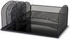 A Picture of product SAF-3254BU Safco® Onyx™ Desk Organizer with Three Horizontal and Upright Sections w/Three Sections,Letter Size,19.25x11.5x8.25,Blue,Ships in 1-3 Business Days