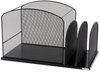 A Picture of product SAF-3259BL Safco® Onyx™ Mesh Desktop Hanging File With Two Upright Sections 3 Letter Size, 11.5" Long, Black