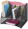A Picture of product SAF-3261BL Safco® Onyx™ Mesh Corner Organizer Six Sections, 15 x 11 13, Black