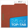 A Picture of product PFX-2257R Pendaflex® Four-, Six-, and Eight-Section Pressboard Classification Folders Six-Section 2" Expansion, 2 Dividers, 6 Fasteners, Legal Size, Red Exterior, 10/Box