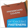 A Picture of product PFX-2257R Pendaflex® Four-, Six-, and Eight-Section Pressboard Classification Folders Six-Section 2" Expansion, 2 Dividers, 6 Fasteners, Legal Size, Red Exterior, 10/Box