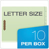 A Picture of product PFX-23224 Pendaflex® End Tab Classification Folders 2.5" Expansion, 2 Dividers, 6 Fasteners, Letter Size, Pale Green Exterior, 10/Box