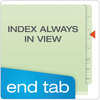A Picture of product PFX-23224 Pendaflex® End Tab Classification Folders 2.5" Expansion, 2 Dividers, 6 Fasteners, Letter Size, Pale Green Exterior, 10/Box