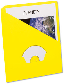 Pendaflex® Slash Pocket Project Folders 3-Hole Punched, Straight Tab, Letter Size, Yellow, 25/Pack