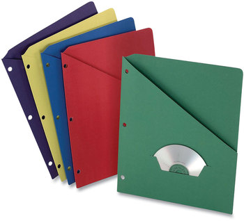 Pendaflex® Slash Pocket Project Folders 3-Hole Punched, Straight Tab, Letter Size, Assorted, 25/Pack