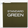 A Picture of product PFX-415215 Pendaflex® Reinforced Hanging File Folders with Printable Tab Inserts, Letter Size, 1/5-Cut Tabs, Standard Green, 25/Box