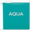 A Picture of product PFX-415215AQU Pendaflex® Colored Reinforced Hanging Folders Letter Size, 1/5-Cut Tabs, Aqua, 25/Box