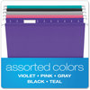 A Picture of product PFX-415215ASST2 Pendaflex® Colored Reinforced Hanging Folders Letter Size, 1/5-Cut Tabs, Assorted Bold Colors, 25/Box