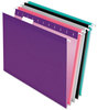 A Picture of product PFX-415215ASST2 Pendaflex® Colored Reinforced Hanging Folders Letter Size, 1/5-Cut Tabs, Assorted Bold Colors, 25/Box