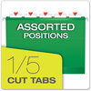 A Picture of product PFX-415215BGR Pendaflex® Colored Reinforced Hanging Folders Letter Size, 1/5-Cut Tabs, Bright Green, 25/Box