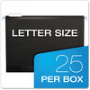 A Picture of product PFX-415215BLA Pendaflex® Colored Reinforced Hanging Folders Letter Size, 1/5-Cut Tabs, Black, 25/Box
