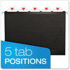 A Picture of product PFX-415215BLA Pendaflex® Colored Reinforced Hanging Folders Letter Size, 1/5-Cut Tabs, Black, 25/Box