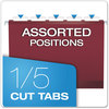 A Picture of product PFX-415215BUR Pendaflex® Colored Reinforced Hanging Folders Letter Size, 1/5-Cut Tabs, Burgundy, 25/Box