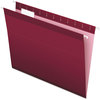 A Picture of product PFX-415215BUR Pendaflex® Colored Reinforced Hanging Folders Letter Size, 1/5-Cut Tabs, Burgundy, 25/Box