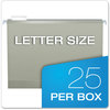A Picture of product PFX-415215GRA Pendaflex® Colored Reinforced Hanging Folders Letter Size, 1/5-Cut Tabs, Gray, 25/Box