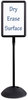 A Picture of product SAF-4117BL Safco® WriteWay™ Double-Sided Dry Erase Standing Message Sign Magnetic Rectangle, 65" Tall Black Stand, 14.25 x 22.25 White Face