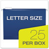 A Picture of product PFX-415215NAV Pendaflex® Colored Reinforced Hanging Folders Letter Size, 1/5-Cut Tabs, Navy, 25/Box