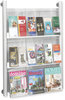 A Picture of product SAF-4134SL Safco® Luxe™ Magazine & Pamphlet Display Rack, 9 Compartments, 31.75w x 5d 41h, Clear/Silver, Ships in 1-3 Business Days