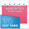 A Picture of product PFX-415215PIN Pendaflex® Colored Reinforced Hanging Folders Letter Size, 1/5-Cut Tabs, Pink, 25/Box