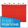 A Picture of product PFX-415215RED Pendaflex® Colored Reinforced Hanging Folders Letter Size, 1/5-Cut Tabs, Red, 25/Box