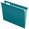 A Picture of product PFX-415215TEA Pendaflex® Colored Reinforced Hanging Folders Letter Size, 1/5-Cut Tabs, Teal, 25/Box