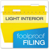 A Picture of product PFX-415215YEL Pendaflex® Colored Reinforced Hanging Folders Letter Size, 1/5-Cut Tabs, Yellow, 25/Box