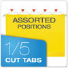 A Picture of product PFX-415215YEL Pendaflex® Colored Reinforced Hanging Folders Letter Size, 1/5-Cut Tabs, Yellow, 25/Box
