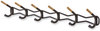 A Picture of product SAF-4257BL Safco® Family Coat Wall Rack 6 Hook, 42.75w x 5.25d 7.25h, Black, Ships in 1-3 Business Days