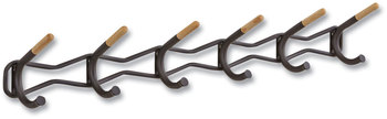 Safco® Family Coat Wall Rack 6 Hook, 42.75w x 5.25d 7.25h, Black, Ships in 1-3 Business Days