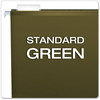 A Picture of product PFX-4152X1 Pendaflex® Extra Capacity Reinforced Hanging File Folders with Box Bottom 1" Letter Size, 1/5-Cut Tabs, Green, 25/Box