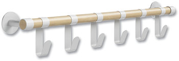 Safco® Resi Coat Wall Rack 6 Hook, 36.25w x 4.25d 6h, White, Ships in 1-3 Business Days