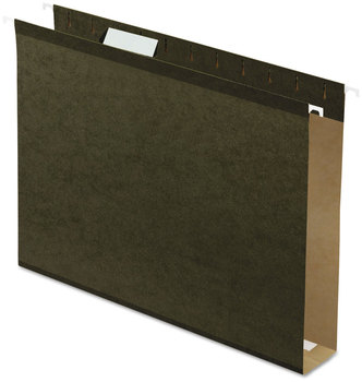 Pendaflex® Extra Capacity Reinforced Hanging File Folders with Box Bottom 2" Letter Size, 1/5-Cut Tabs, Green, 25/Box