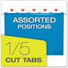 A Picture of product PFX-4152X2BLU Pendaflex® Extra Capacity Reinforced Hanging File Folders with Box Bottom 2" Letter Size, 1/5-Cut Tabs, Blue, 25/Box