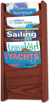 Safco® Solid Wood Wall-Mount Literature Display Rack 11.25w x 3.75d 23.75h, Mahogany