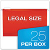 A Picture of product PFX-415315ASST Pendaflex® Colored Reinforced Hanging Folders Legal Size, 1/5-Cut Tabs, Assorted Colors, 25/Box