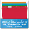 A Picture of product PFX-415315ASST Pendaflex® Colored Reinforced Hanging Folders Legal Size, 1/5-Cut Tabs, Assorted Colors, 25/Box