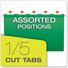 A Picture of product PFX-415315BGR Pendaflex® Colored Reinforced Hanging Folders Legal Size, 1/5-Cut Tabs, Bright Green, 25/Box