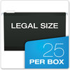 A Picture of product PFX-415315BLA Pendaflex® Colored Reinforced Hanging Folders Legal Size, 1/5-Cut Tabs, Black, 25/Box