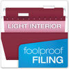 A Picture of product PFX-415315BUR Pendaflex® Colored Reinforced Hanging Folders Legal Size, 1/5-Cut Tabs, Burgundy, 25/Box
