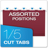 A Picture of product PFX-415315BUR Pendaflex® Colored Reinforced Hanging Folders Legal Size, 1/5-Cut Tabs, Burgundy, 25/Box