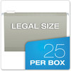 A Picture of product PFX-415315GRA Pendaflex® Colored Reinforced Hanging Folders Legal Size, 1/5-Cut Tabs, Gray, 25/Box