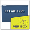A Picture of product PFX-415315NAV Pendaflex® Colored Reinforced Hanging Folders Legal Size, 1/5-Cut Tabs, Navy, 25/Box