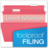 A Picture of product PFX-415315PIN Pendaflex® Colored Reinforced Hanging Folders Legal Size, 1/5-Cut Tabs, Pink, 25/Box