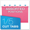 A Picture of product PFX-415315PIN Pendaflex® Colored Reinforced Hanging Folders Legal Size, 1/5-Cut Tabs, Pink, 25/Box