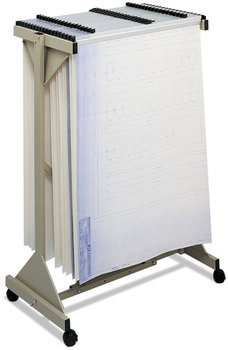 Safco® Sheet File Mobile Plan Center Rack, 18 Hanging Clamps, 43.75w x 20.5d 51h, Sand